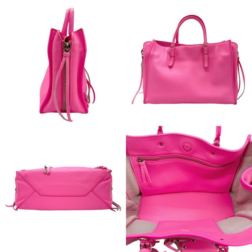 Balenciaga Pink Shoulder Paper Neon Bag Leather - Picture 1 of 4